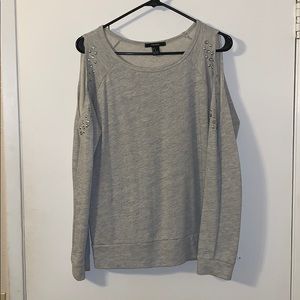 Gray studded sweater